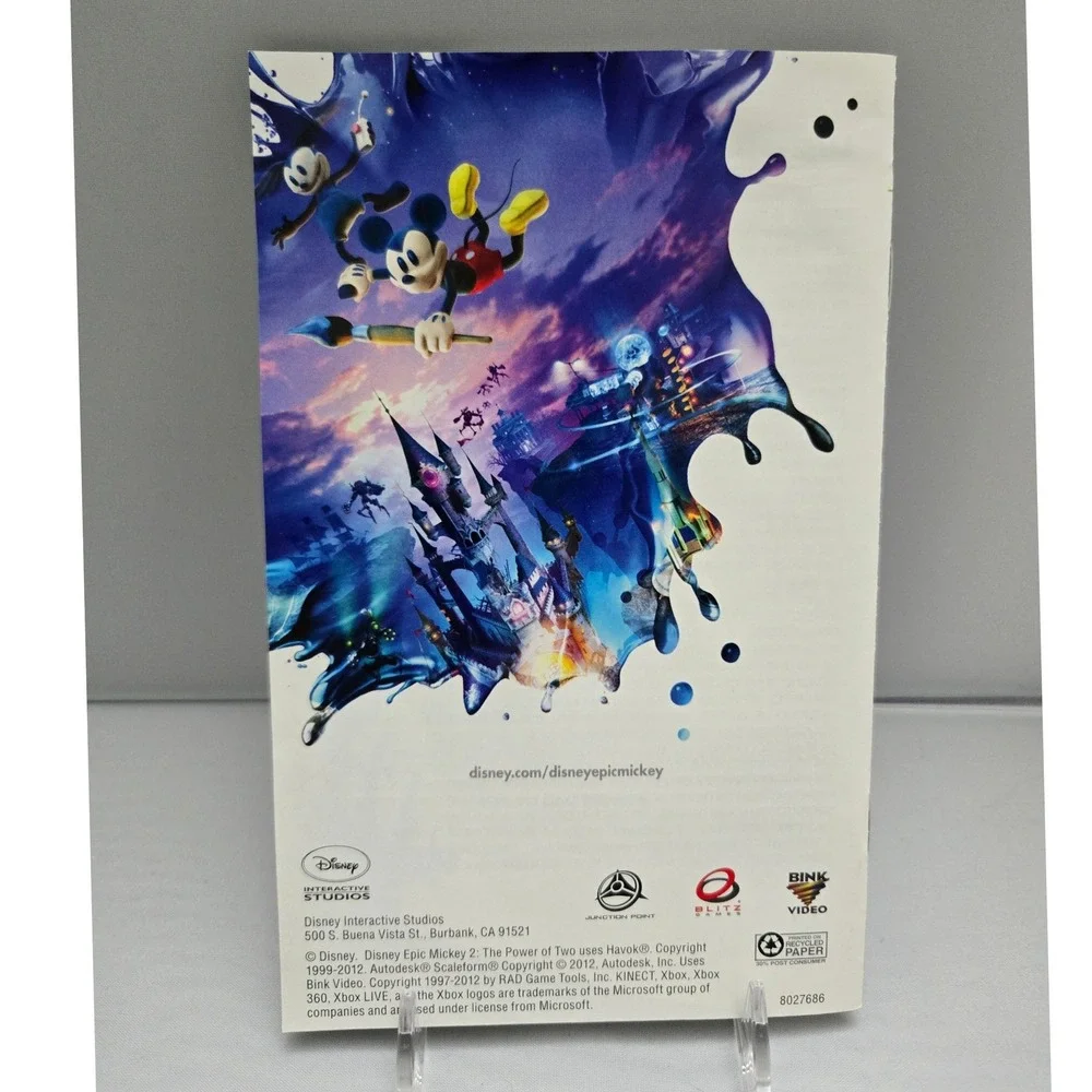 Disney Epic Mickey 2 The Power of Two - Xbox 360 - Complete CIB W/ Manual Tested